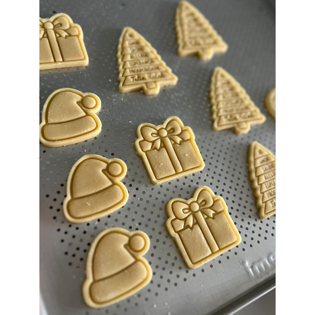 Cortador de Biscoito com Carimbo - Kit Natal 7 - Papai Noel Frase, Arvore Frase, Biscoito, Presente — imagem 2 de 2