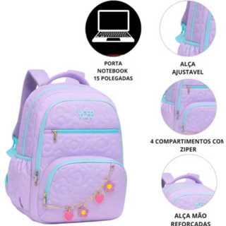 mochila escolar juvenil universidade reforcada Yepp estilosa lilas em Oferta na Shopee