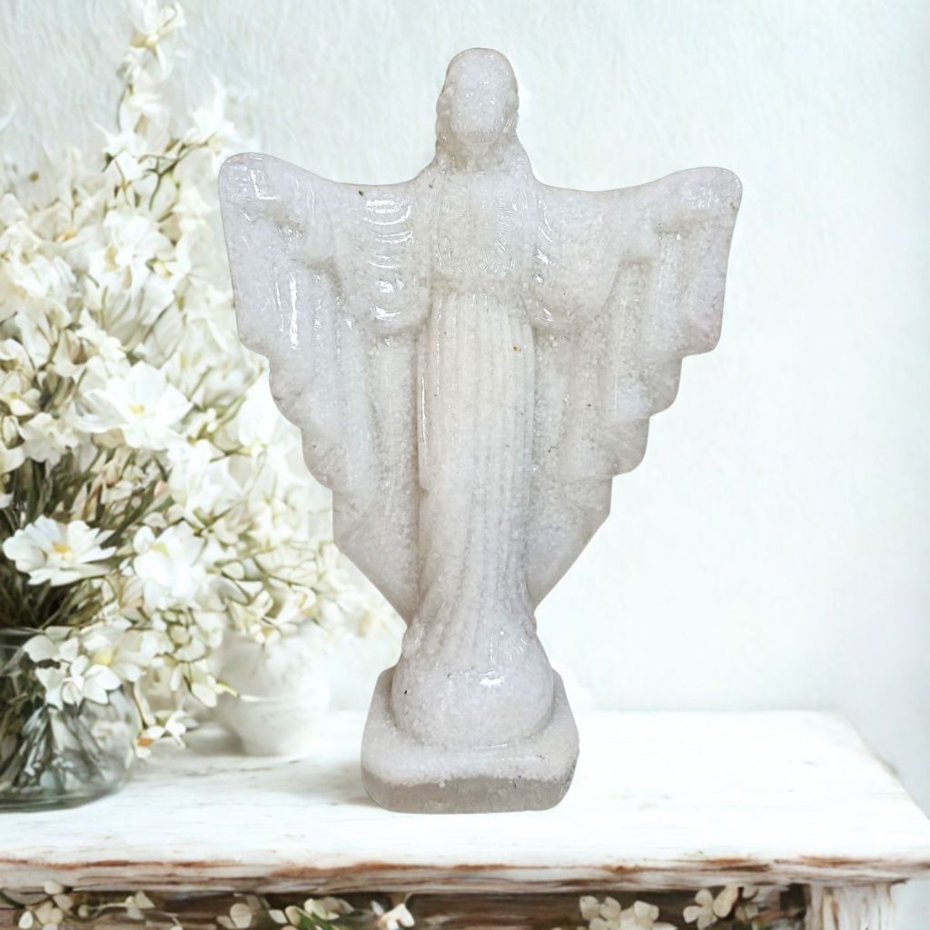 Escultura Cristo Redentor / Pai Oxalá em Resina com Dolomita Branca – 24cm