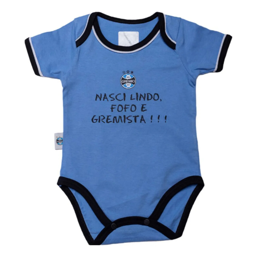 Body Bebê Grêmio Unissex Com Frase Nasci Gremista Revedor  Time Futebol