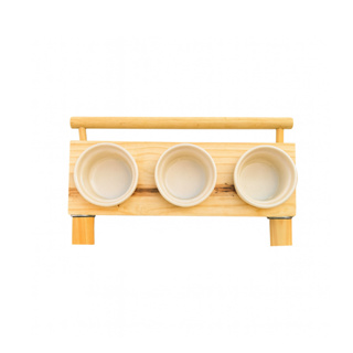 Comedouro madeira natural varios tamanhos para Calopsita, Periquito, Agapornis, Ring Neck em Oferta na Shopee