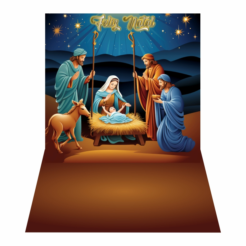 Fundo Fotográfico Pet Shop Lona Natal Cristão Presépio Sagrada Família Jesus na mangedoura reis magos ffp_258