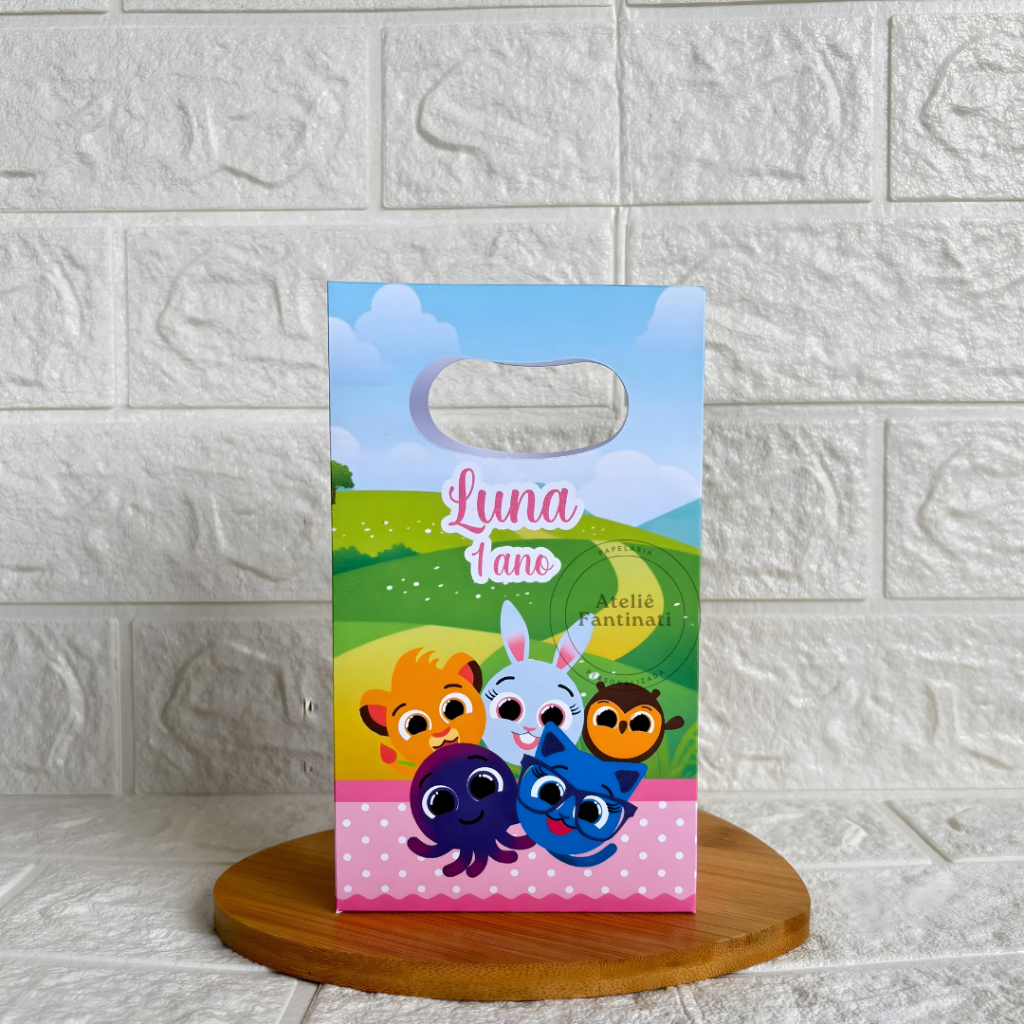 PEGUE E MONTE - Sacolinha Surpresa Personalizada Bolofofos Menina- Tamanho PP-Festa Infantil - Aniversário– Lembrancinha