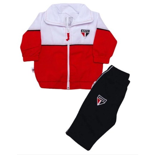 Conjunto de Frio Agasalho e Calça Bebê São Paulo Unissex Oficial Time Futebol