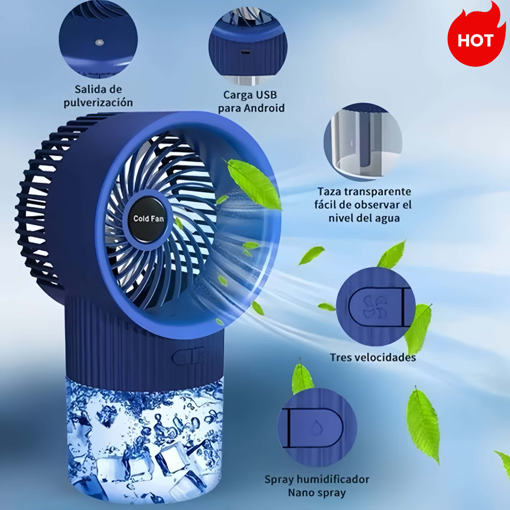 [ Ventilador ] Refrigerador De Ar Umidificador Portátil Com Led - Reservatório De Água Led USB