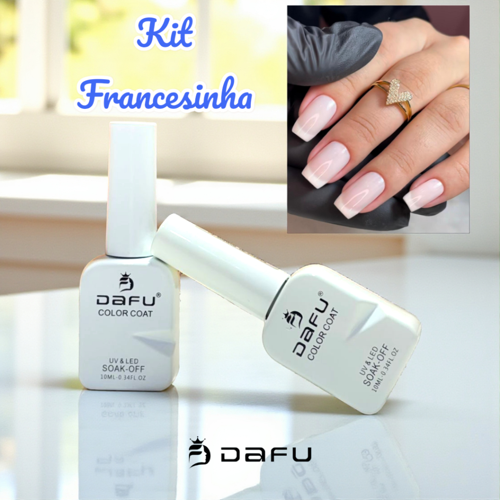 Kit Francesinha  Renda + Branco - Esmalte em Gel -10 ml cada - Dafu - Secagem UV em Oferta na Shopee