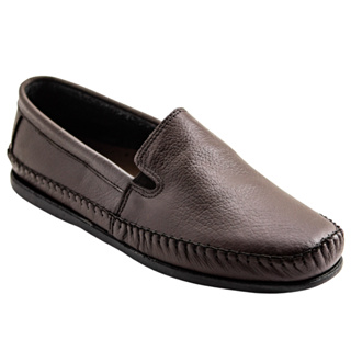 Sapatilha Sapato Mocassim Masculino de Couro Legítimo Confortável Sola de Borracha Costurado em Oferta na Shopee