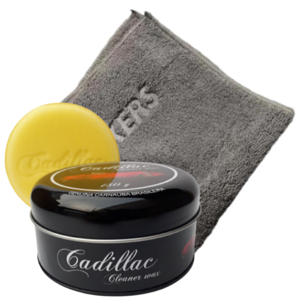 Cera cadillac automotiva 150g toalha de secar polimento automotivo brilho proteção repele moto carro em Oferta na Shopee