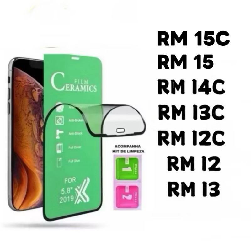 Película Cerâmica 9D 3D Gel Hidrogel Flexíve Para Redmi 15 15c 14c 13c 12c redmi14c redmi13c redmi12c redmi13 redmi12