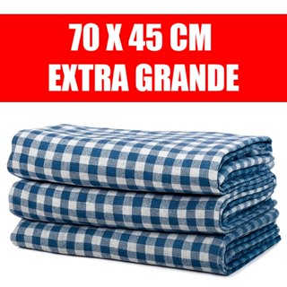 Kit 10 Pano de Chão Xadrez 100% Algodão 70x45 Extra Grande em Oferta na Shopee