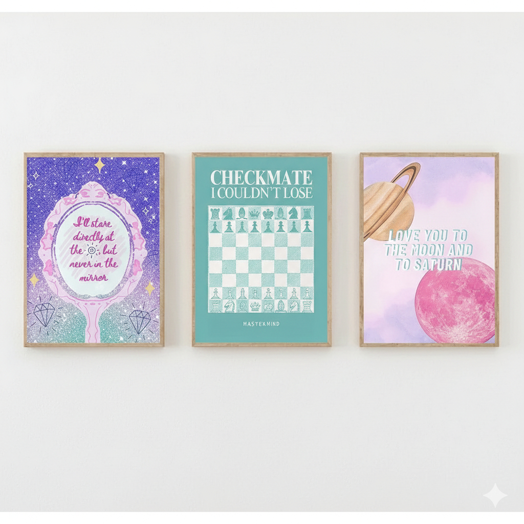 Quadro decorativo Taylor Swifti Lyrics Poster (3 peças 40x60)
