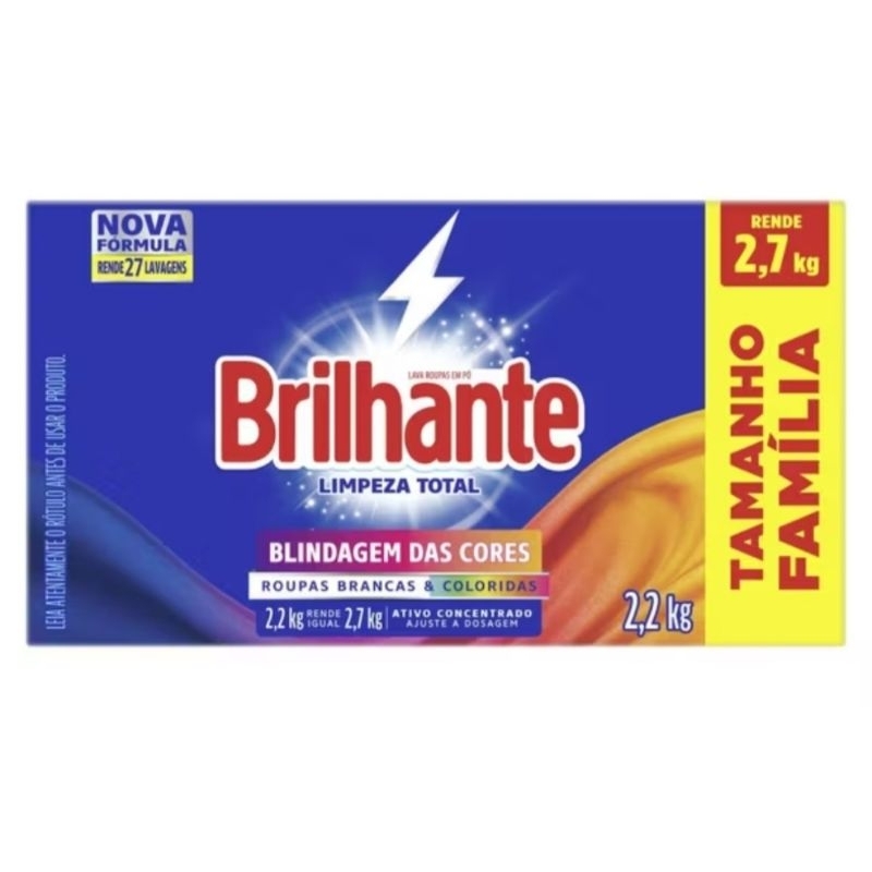 SABÃO EM PÓ BRILHANTE 2.2KG em Oferta na Shopee