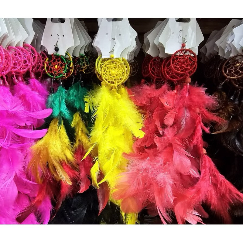 kits 6/12 Brincos De Penas Hippie Festa Carnaval diversas cores em Oferta na Shopee