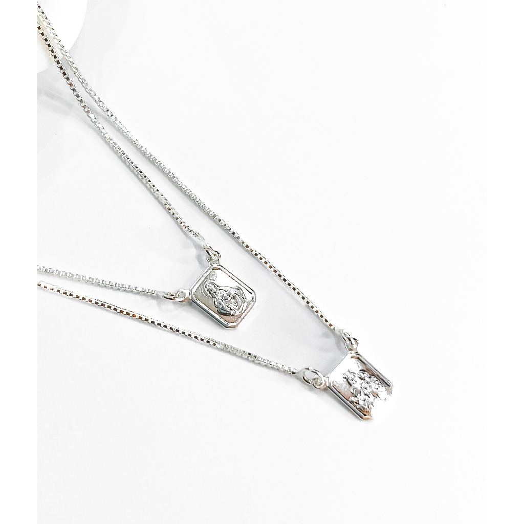 Escapulário Tradicional Sagrado Coração de Jesus  Folheado a Prata 925  70 cm Fé e Proteção