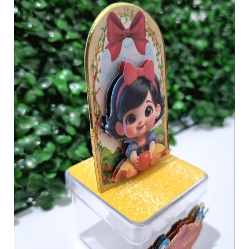 Detalhes do Kit Apliques Personalizados para Caixa Acrílica Branca de Neve Baby / Princesas - Lembrancinhas Festa Infantil
