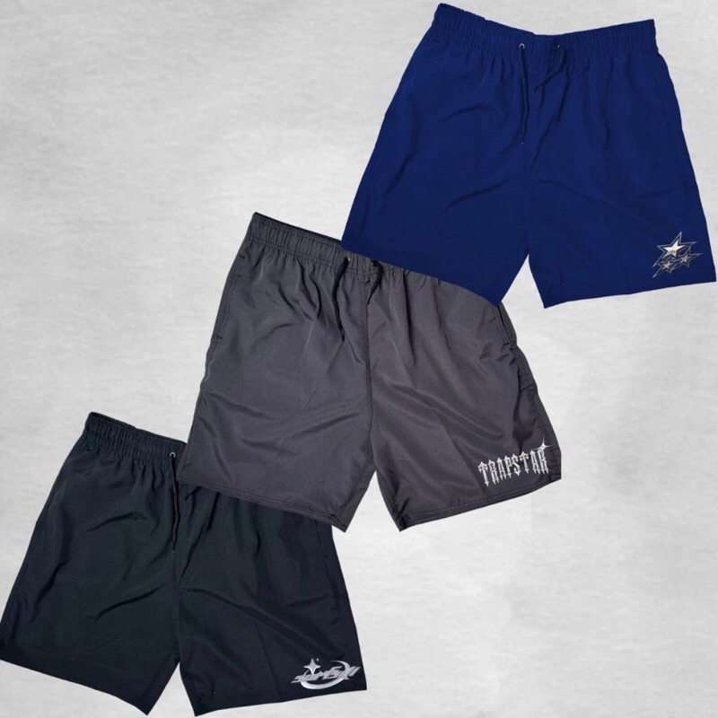 3 Shorts Tactel Elastano Kit STREET WEAR 01, Ideal Para Treinos, Academia, Corrida, Esportes