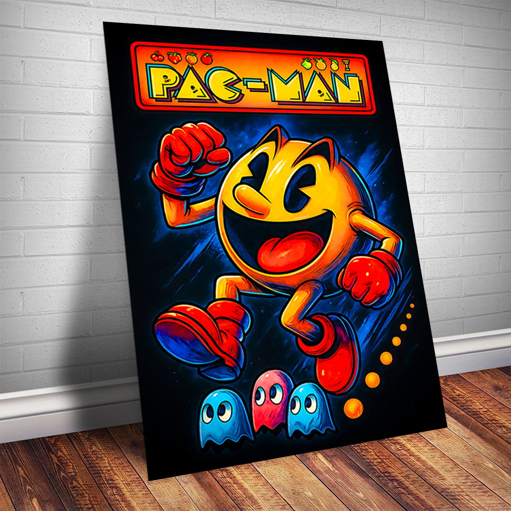 Quadro Decorativo Pac Man Jogo Anos 90 Nerd Geek Game Fliperama Nintendo