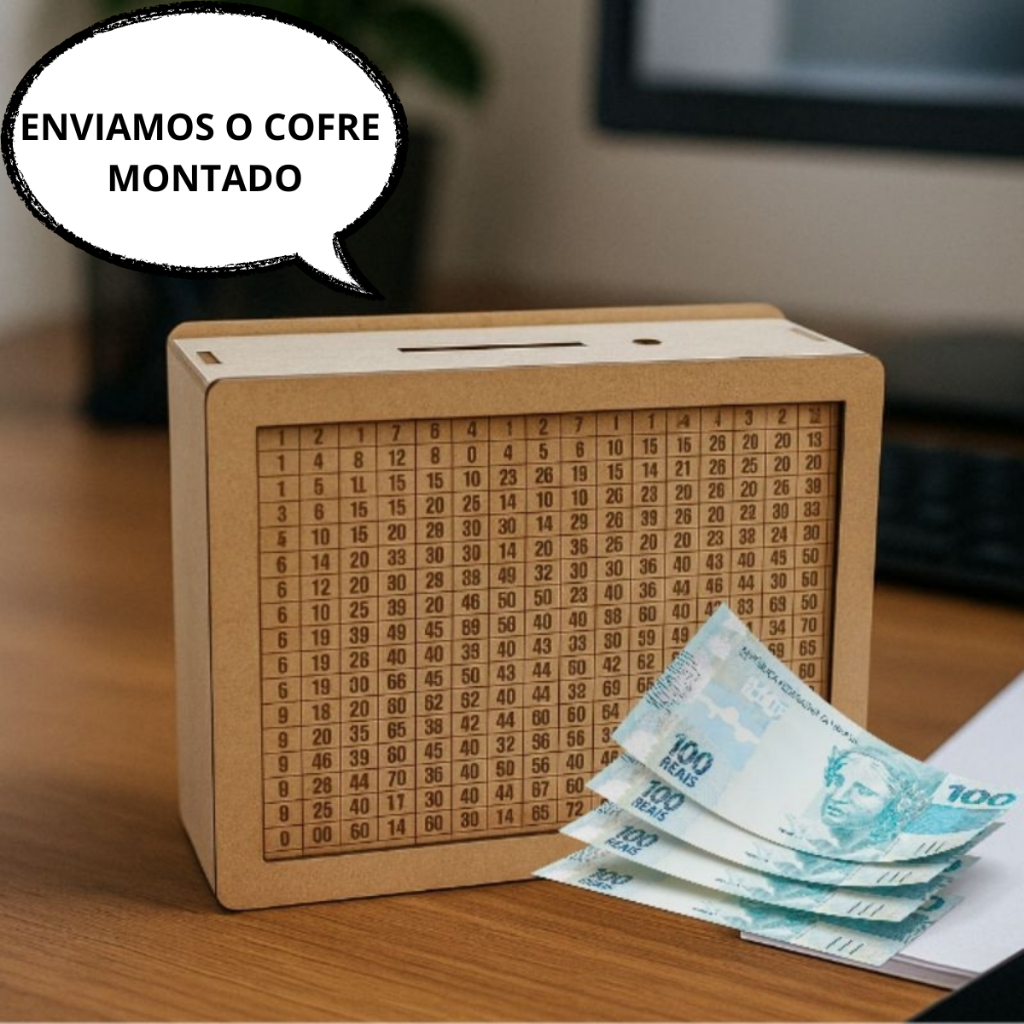 Cofre Desafio 10mil Cofrinho Para Guardar Dinheiro Porta Moeda Para Guardar Dinheiro Em Madeira Mdf em Oferta na Shopee