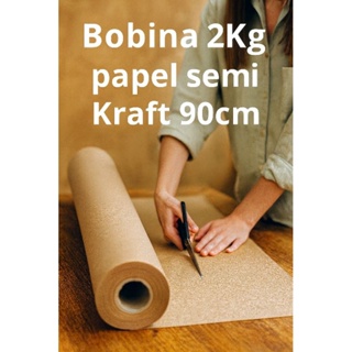 Bobina Papel Semi Kraft Rolo Com 90cm 2KGs 60g- embalagem,presente,Moldes em Oferta na Shopee