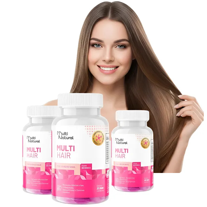 Colágeno + Biotina Multi Hair Pote 30 Capsulas Pele Cabelo e Unhas - Multi Natural