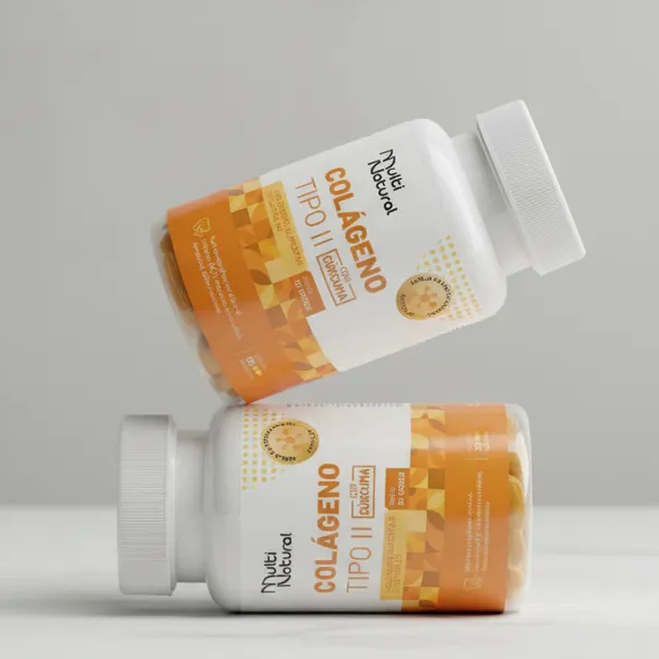 Cúrcuma + Colágeno Tipo 2 Multi Natural - 2 Potes Com 30 Capsulas