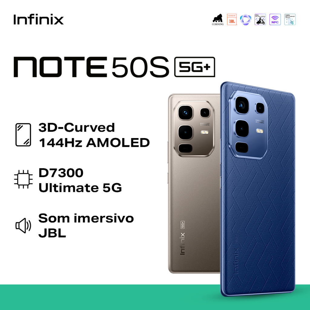 Infinix Note 50s 5g 256gb/8gb Ram, Processador Dimensity 7300 Ultimate, Câmera 64mp, Bateria 5200mAh Versão Global - Miniatura 3