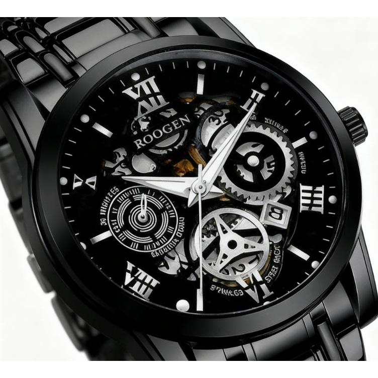 ROOGEN 6201 6138 6137 Relógio Masculino – Temporização automática,Quartzo, Luxo, À Prova d'Água em Oferta na Shopee