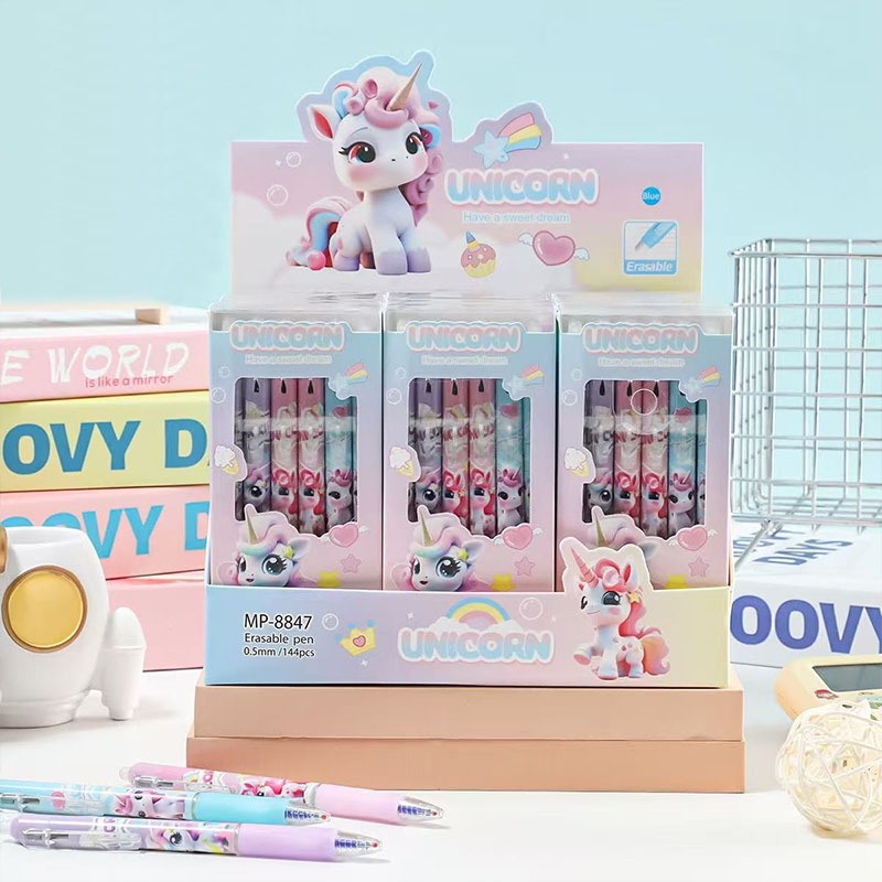 Kit Canetas Apagaveis Cartoon Botao Pressao Novas Cores Presente Estudante Menina em Oferta na Shopee