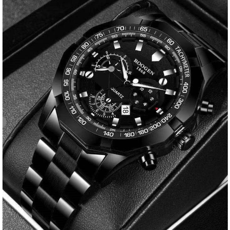 ROOGEN Relógio Masculino– À Prova d’Água, Quartzo, Luxo Temporização automática