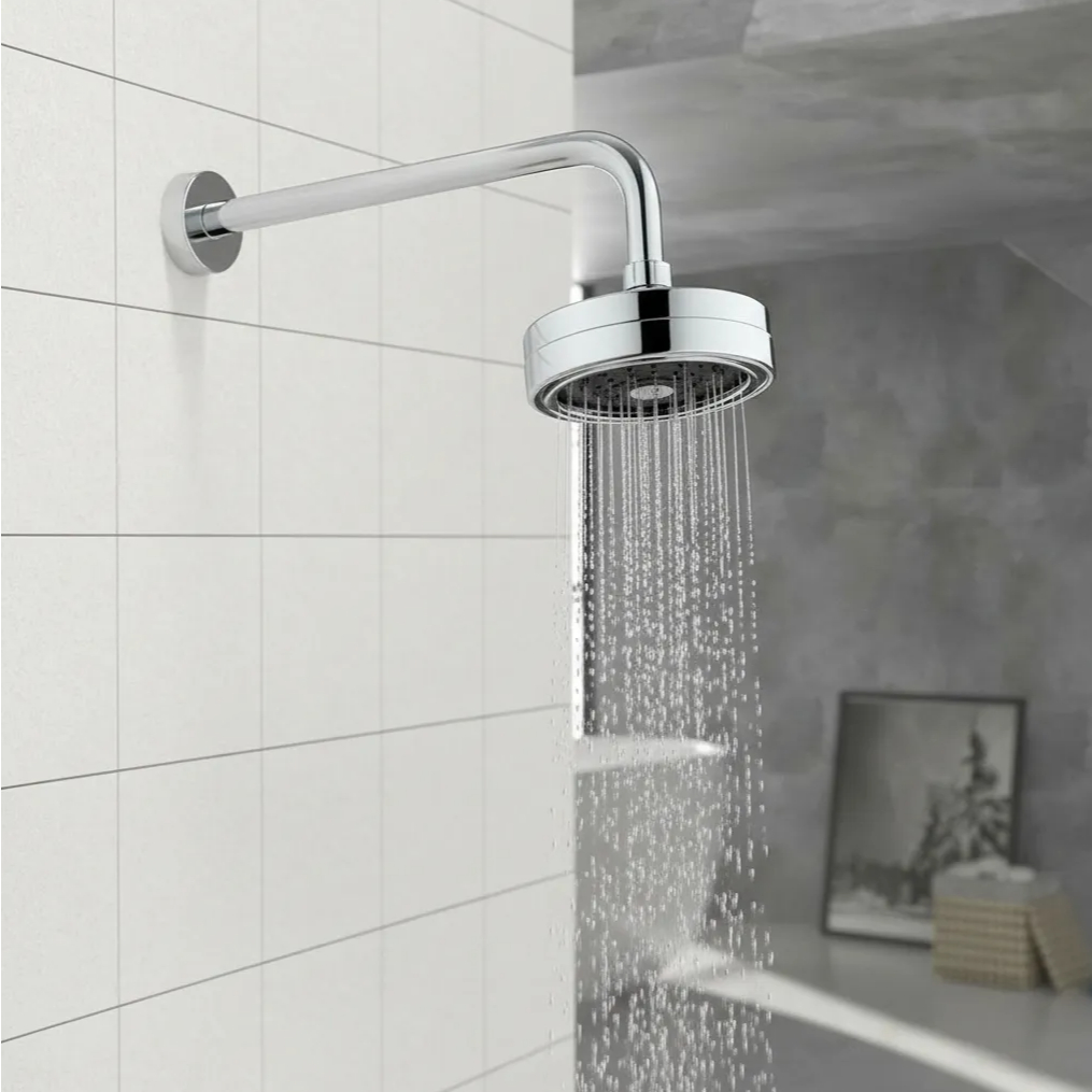 Chuveiro Acqua Plus Ducha Autolimpante Redondo Articulável Acqua Plus Com Tubo Curvo Cromado Preto em Oferta na Shopee