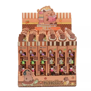 Kit de 6 Cores Mini Marca Texto Formado Capivala Material para Escolar Fofo em Oferta na Shopee