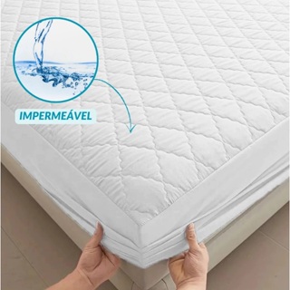 Capa Protetora Impermeável com Ajuste Elástico para Colchão Box – Solteiro, Casal e Queen em Oferta na Shopee