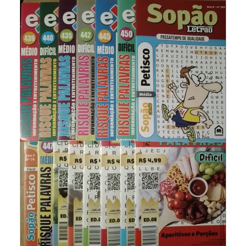 Kit Passatempos Caça-Palavras sem Repetição com 20 Revistas