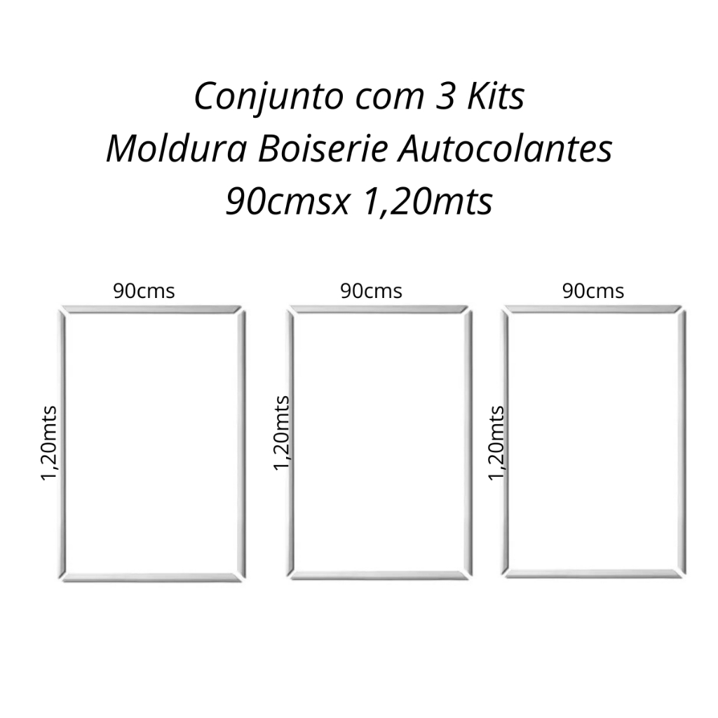 3 Kits Molduras Boiserie MDF Autocolante 1.20x90 em Oferta na Shopee