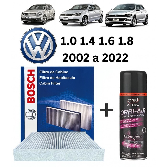 Filtro Ar Condicionado + Higienizador Gol G5 G6 G7 Fox Polo Saveiro Voyage