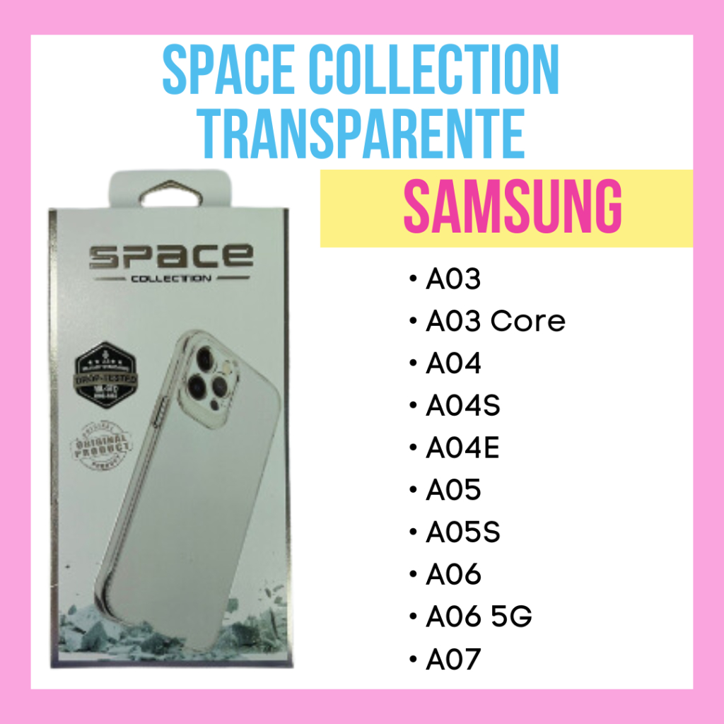Capa Case Space Collection Transparente Samsung  A03/ A03 Core/ A04/ A04S/ A04E/ A05/ A05S/ A06/ A06 5G/ A07/ (CF25).