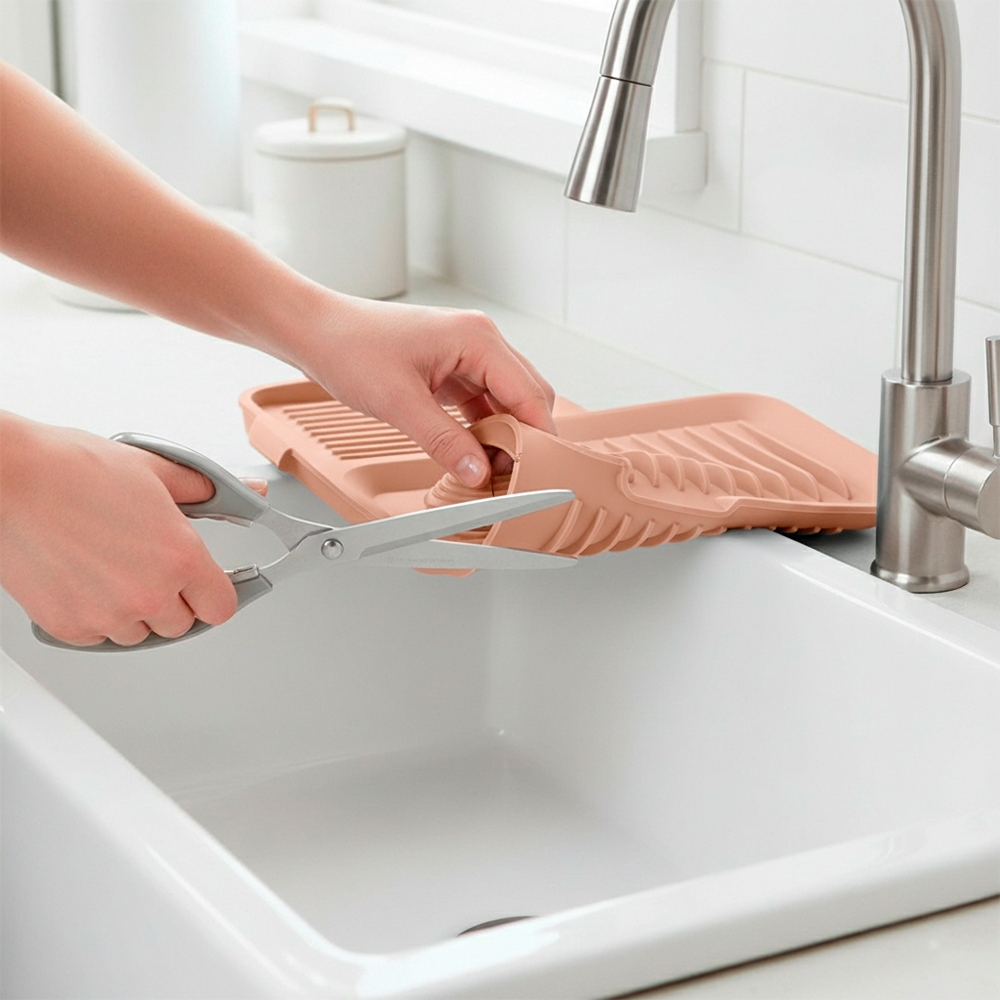 Tapete De Pia De Silicone Life CT-261 Cinza Cozinha · foto 2