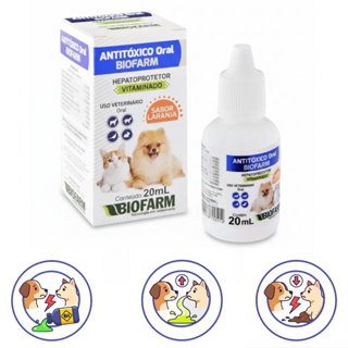 Antitóxico para Cães e Gatos - Intoxicação, Vômito, Diarreia - Biofarm Oral 20ml em Oferta na Shopee