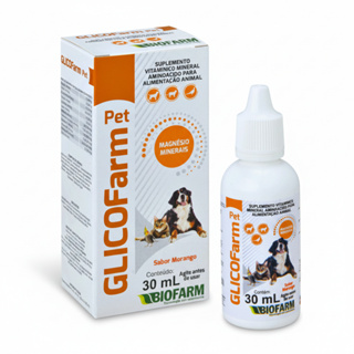 Suplemento Vitamínico Glicofarm Pet 30ml Biofarm Cães, Gatos, Aves - Energia e Recuperação em Oferta na Shopee
