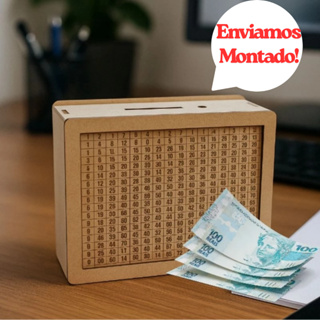 Cofrinho de MDF Personalizado para Guardar Dinheiro Cofre Desafio 1000 2500 5000 cofre japonês c/ contador em Oferta na Shopee
