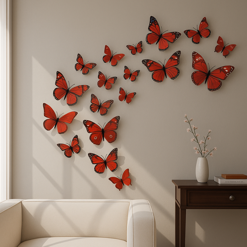 Kit com 12 Borboletas decorativas 3d com Adesivo para Decoração de Geladeira Quarto Teto Parede em Oferta na Shopee