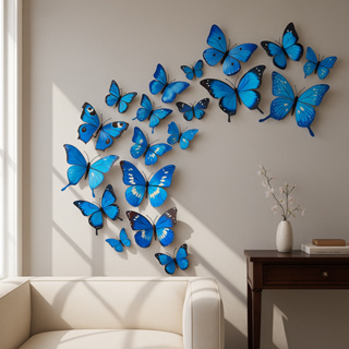 Kit com 12 Borboletas decorativas 3d com Adesivo para Decoração de Geladeira Quarto Teto Parede em Oferta na Shopee