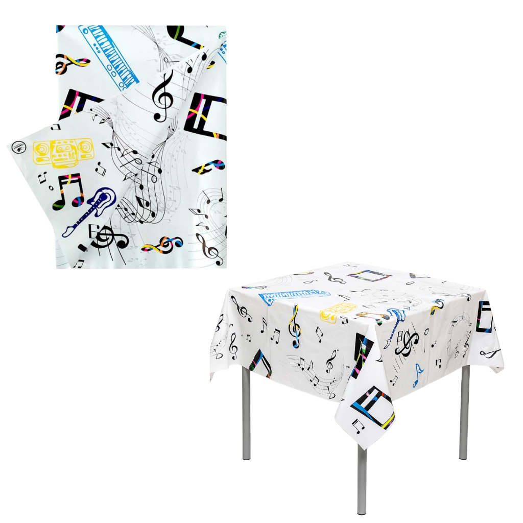 10 Toalhas de Mesa Musical 78x78 cm - Mesa dos Convidados Festa Música | CampFestas - Inspire