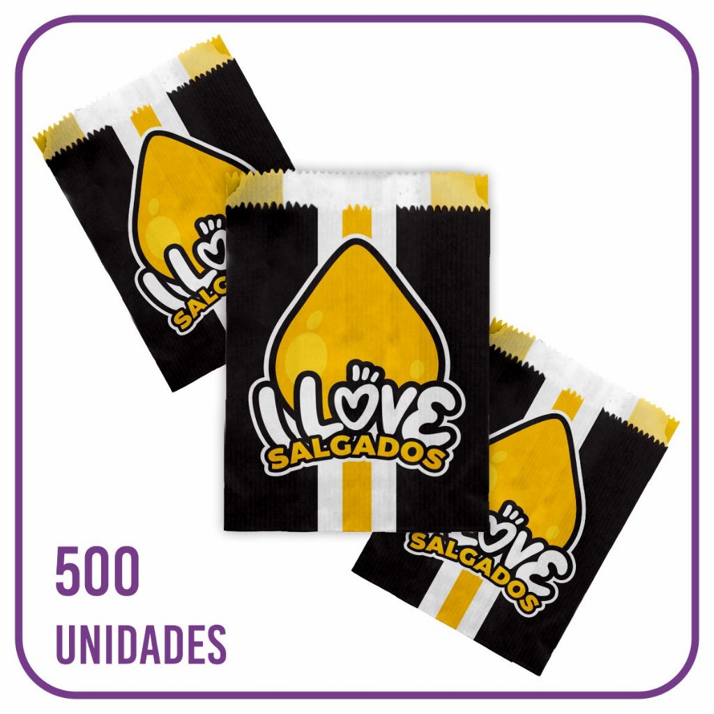 Saco Para Salgados e Salgadinhos Antigordura Preto e Amarelo - 500 Unidades em Oferta na Shopee