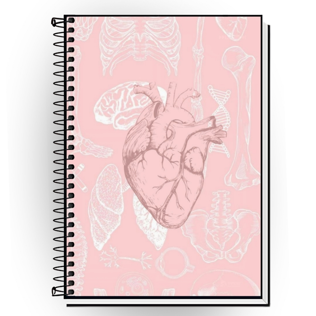 Caderno Enfermagem Personalizado | Capa Dura Plastificada | 1 a 20 Matérias | Estudantes e Profissionais