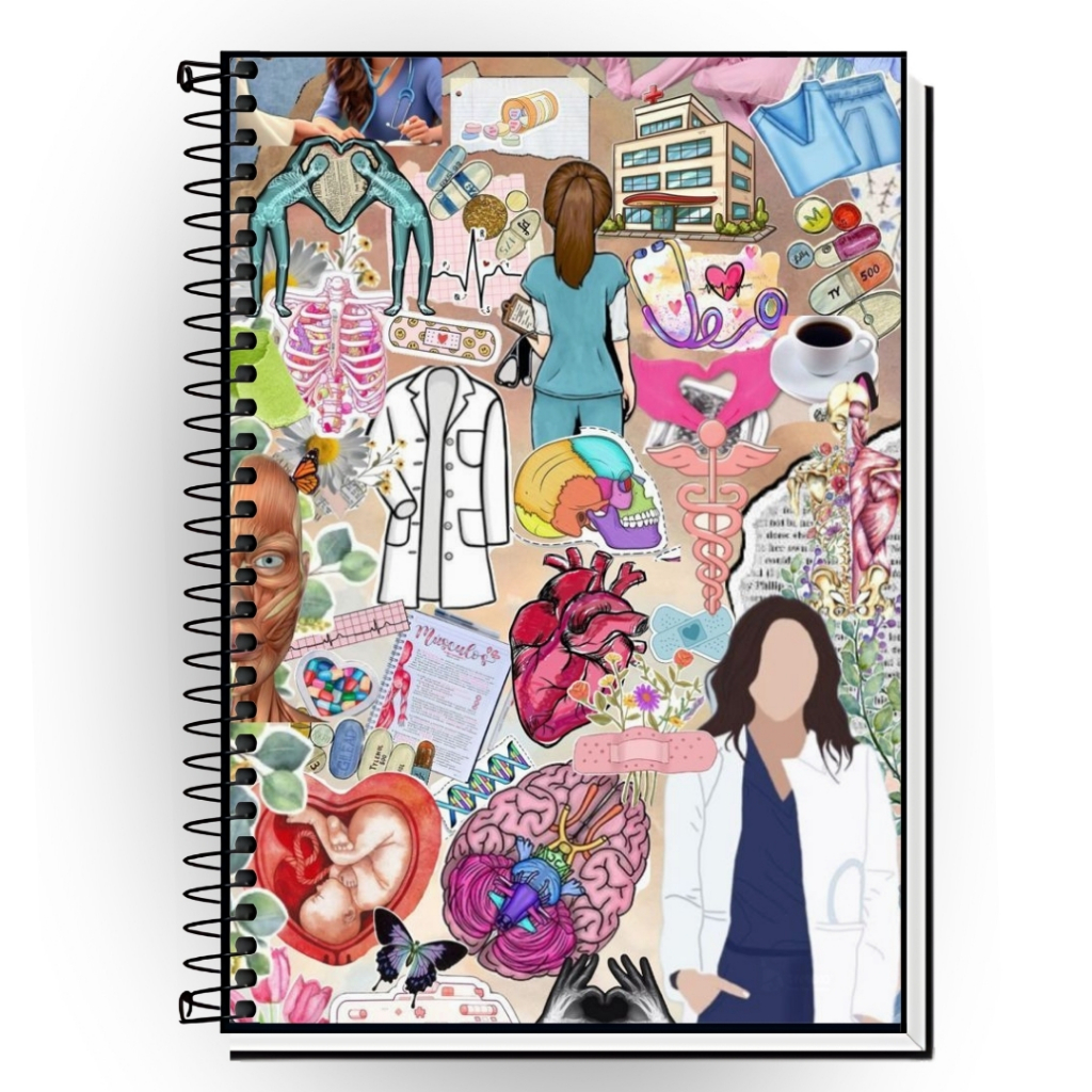 Caderno Tema Enfermagem | Capa Dura Plastificada | 1 a 20 Matérias | Formato A4 | Ideal para Faculdade, Matérias Prática em Oferta na Shopee