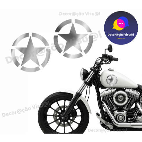Par Adesivos Vinil Estrela Militar MD03
