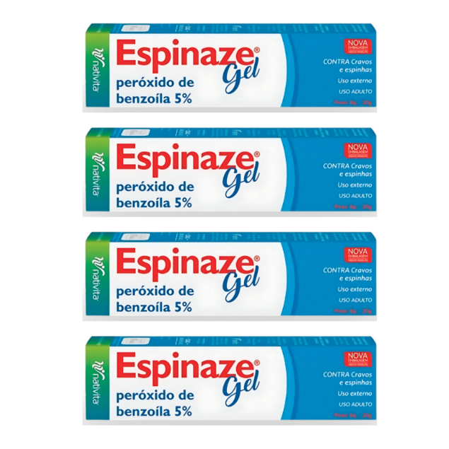 kit 4x Espinaze gel com Benzoíla 5% 20g Tratamento De Acnes em Oferta na Shopee