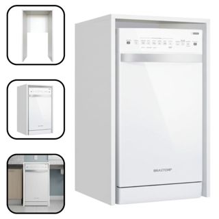 Nicho Para Lava Louças 10 Serviços Brastemp MDF 91x55x64cm Branco em Oferta na Shopee