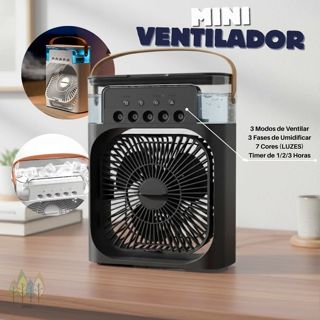 Mini Ventilador Climatizador Ar Condicionado Umidificador Portátil USB Led Quarto Sala Escritório em Oferta na Shopee